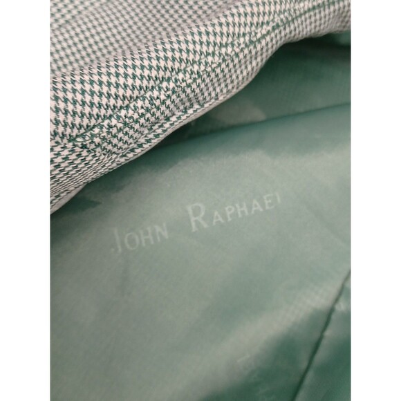 John Raphael Platinum Blazer Mens Green Houndstooth Sport Coat Sz 46R - Picture 7 of 9